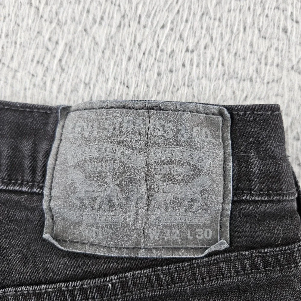 Levis Jeans Men 32x30 Black Denim Athletic Tapered Leg Relaxed Fit Stretch Denim